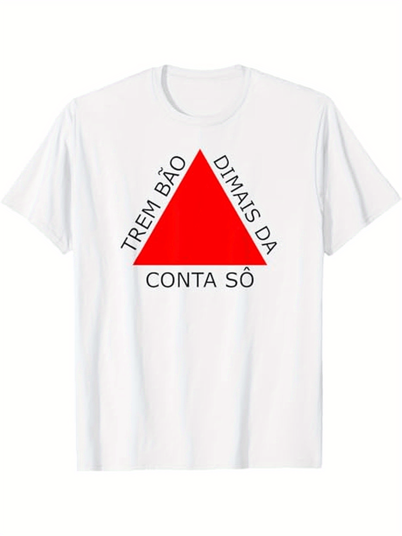 Men's Graphic T-Shirt Geometric Red Triangle With Bold Contrasting Typography Graphic Shirt