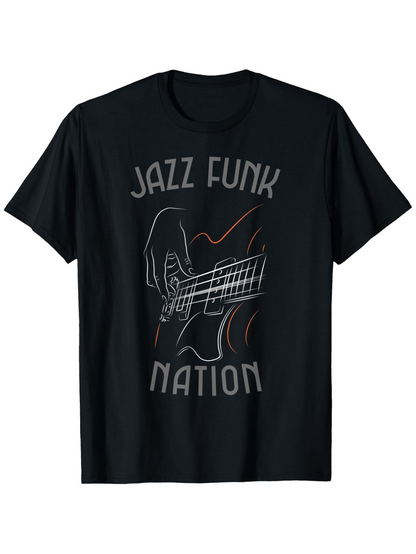Men's Graphic T-Shirt Jazz Funk Nation Lineart Guitar Hand Graphic Tee