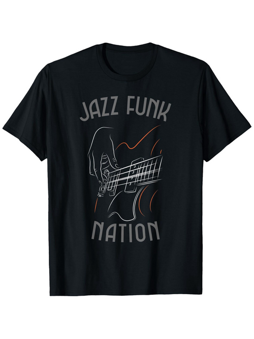 Men's Graphic T-Shirt Jazz Funk Nation Lineart Guitar Hand Graphic Tee