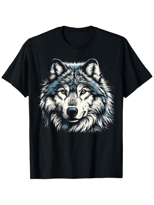 Men's Graphic T-Shirt Majestic Wild Fur Under Moonlit Night Wolf