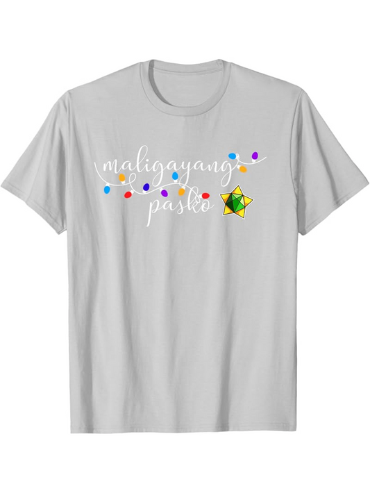 Men's Graphic T-Shirt Bright Festive Lights With A Christmas Parol Star