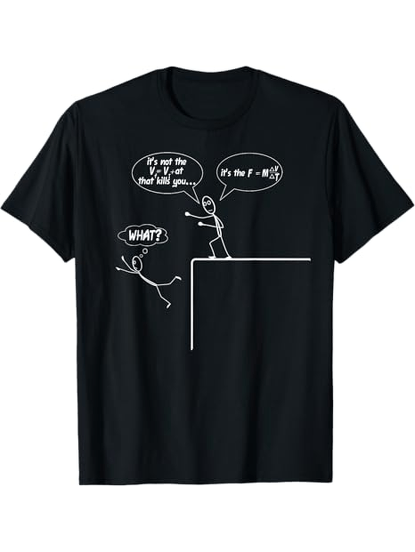 Men's Graphic T-Shirt Stick Figure Cliff Cartoon With Speech Bubbles Falling Person