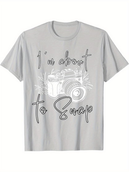 Men's Graphic T-Shirt Im About To Snap Floral Leaves And Retro Camera