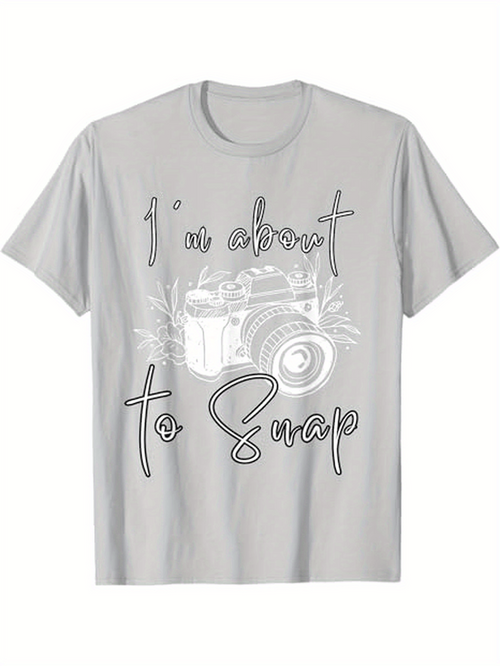 Men's Graphic T-Shirt Im About To Snap Floral Leaves And Retro Camera