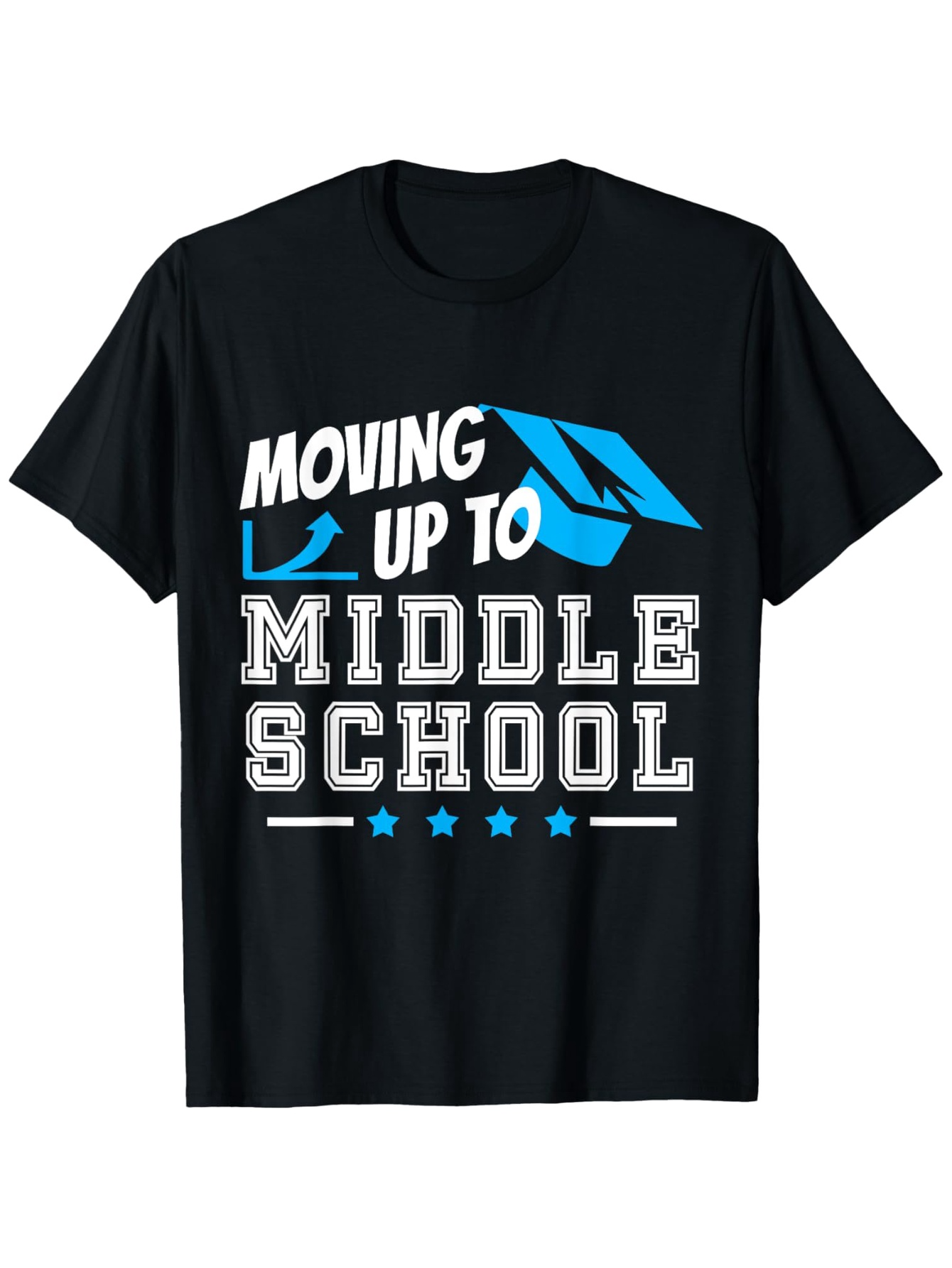 Men's Graphic T-Shirt Moving Up To Middle School Graduation Cap Star Pattern T Shirt