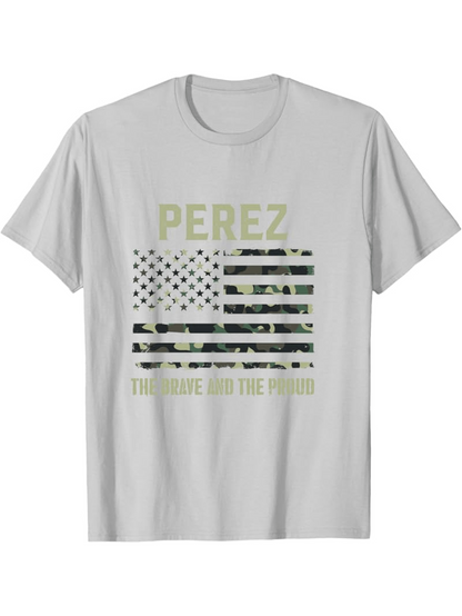 Men's Graphic T-Shirt Perez Camo Stripes And Stars American Flag
