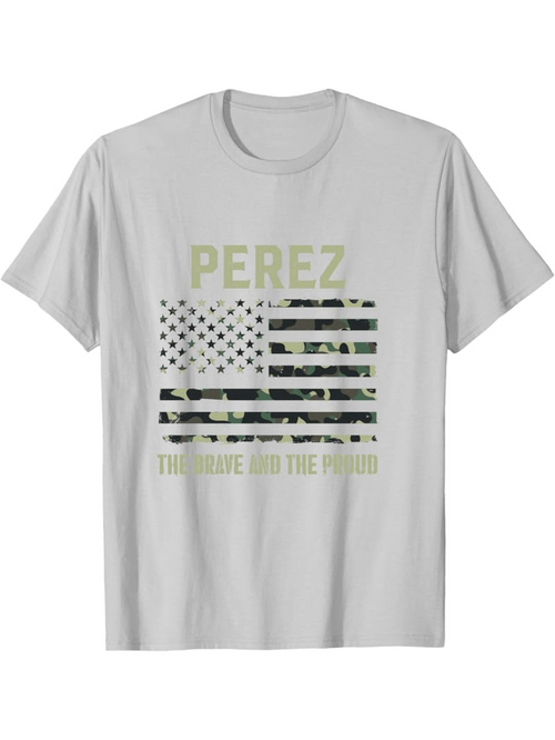 Men's Graphic T-Shirt Perez Camo Stripes And Stars American Flag