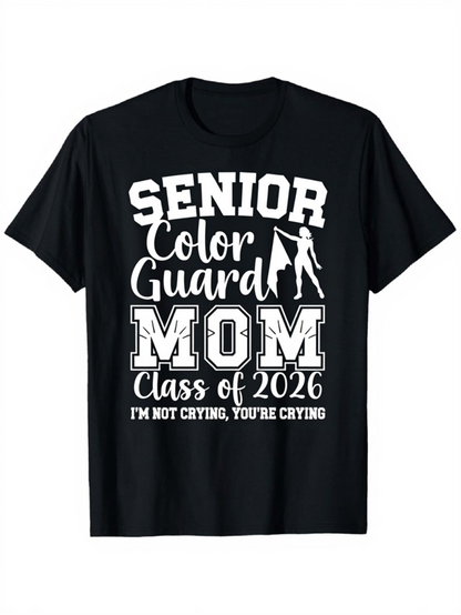 Men's Graphic T-Shirt Senior Color Guard Mom Class Of 2026 With Marching Banner Flag