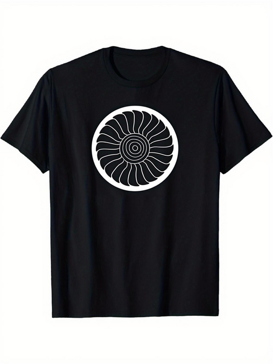 Men's Graphic T-Shirt Mesmerizing Hypnotic Spiral Pattern In Bold Minimal Design Circle