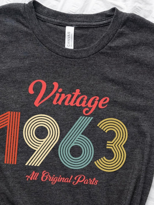 Men's Graphic T-Shirt Vintage Style Retro Striped Numbers With Playful Multicolor Design Year