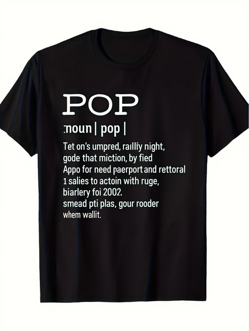 Men's Graphic T-Shirt Pop Noun Definition Inspired Minimalist Lettering Word