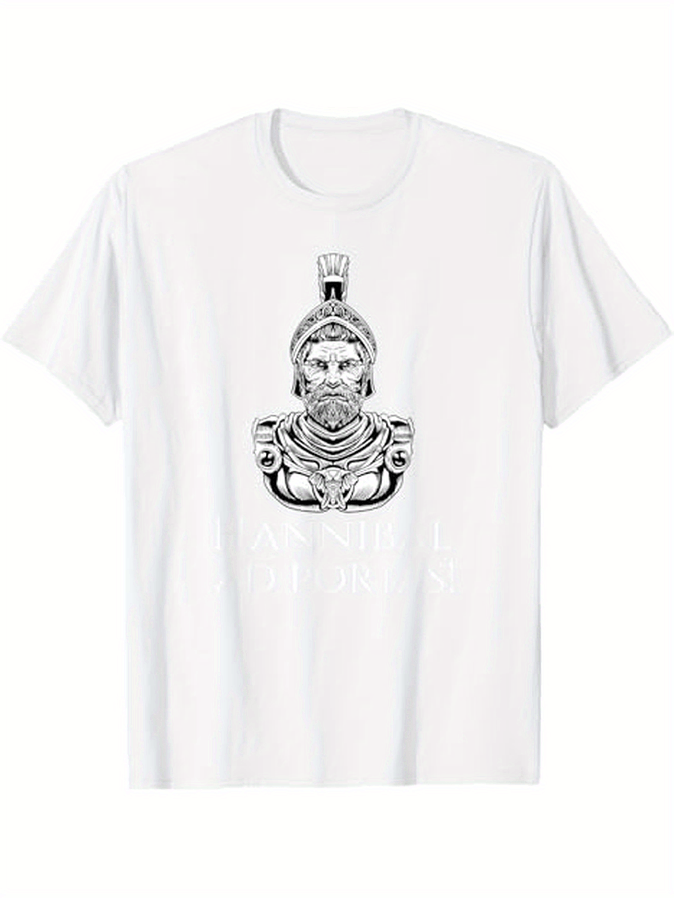 Men's Graphic T-Shirt Ancient Warrior Armor With Fierce Expression And Classic Helmet Bust