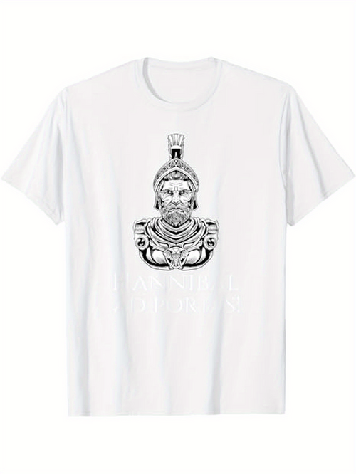 Men's Graphic T-Shirt Ancient Warrior Armor With Fierce Expression And Classic Helmet Bust