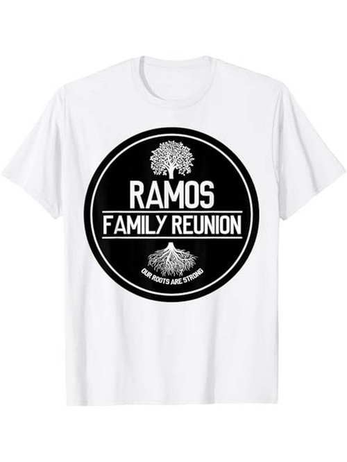 Men's Graphic T-Shirt Family Reunion Tree Emblem With Heritage Roots Ramos
