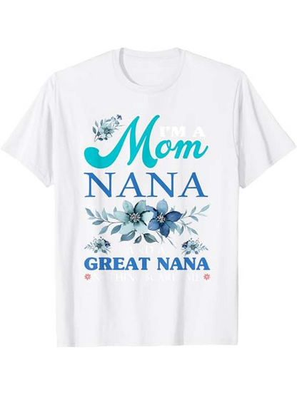 Men's Graphic T-Shirt Blue Florals With Playful Typography And Sentiments Mother