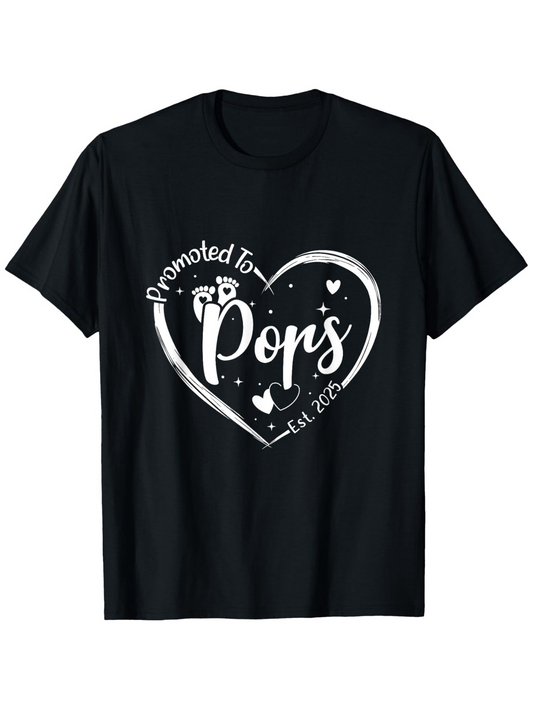 Men's Graphic T-Shirt Promoted To Pops With Tiny Footprints Heart Shape
