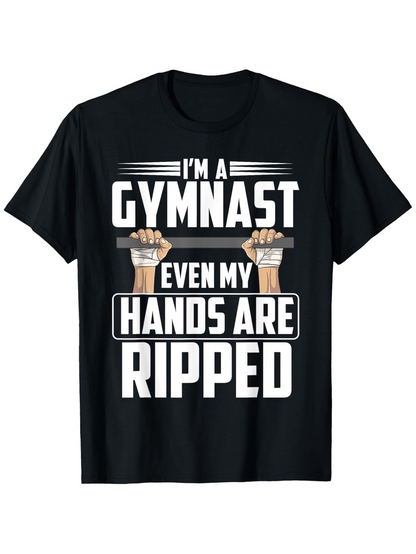 Men's Graphic T-Shirt Im A Gymnast Even My Hands Are Ripped Cartoon Hands Holding Bar