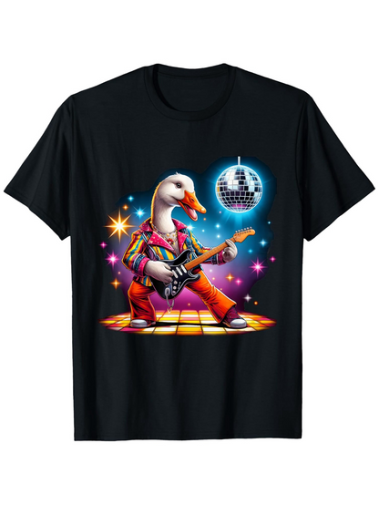 Men's Graphic T-Shirt Funky Dance Floor Lights With A Disco Ball Goose