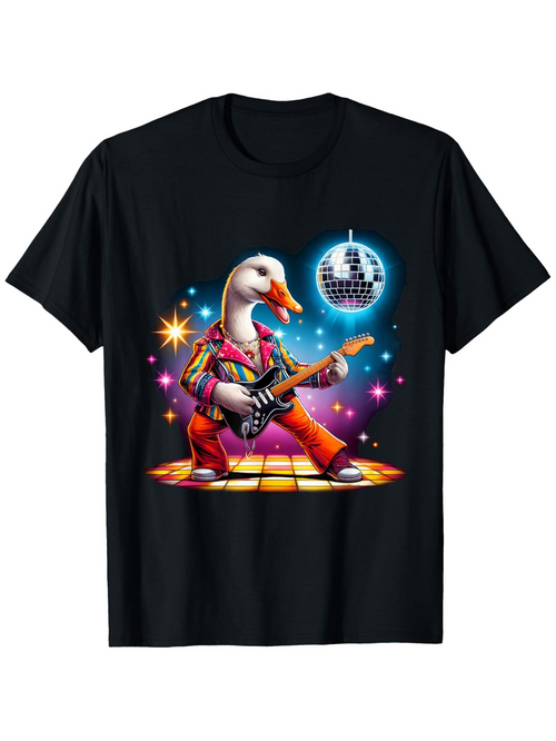 Men's Graphic T-Shirt Funky Dance Floor Lights With A Disco Ball Goose