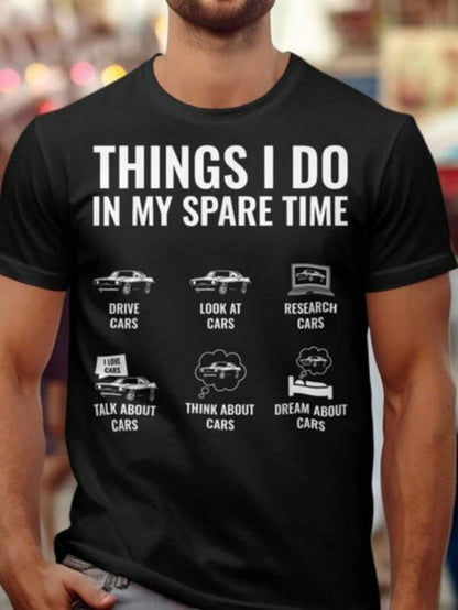 Men's Graphic T-Shirt Things I Do In My Spare Time With Six Icons Of Cars