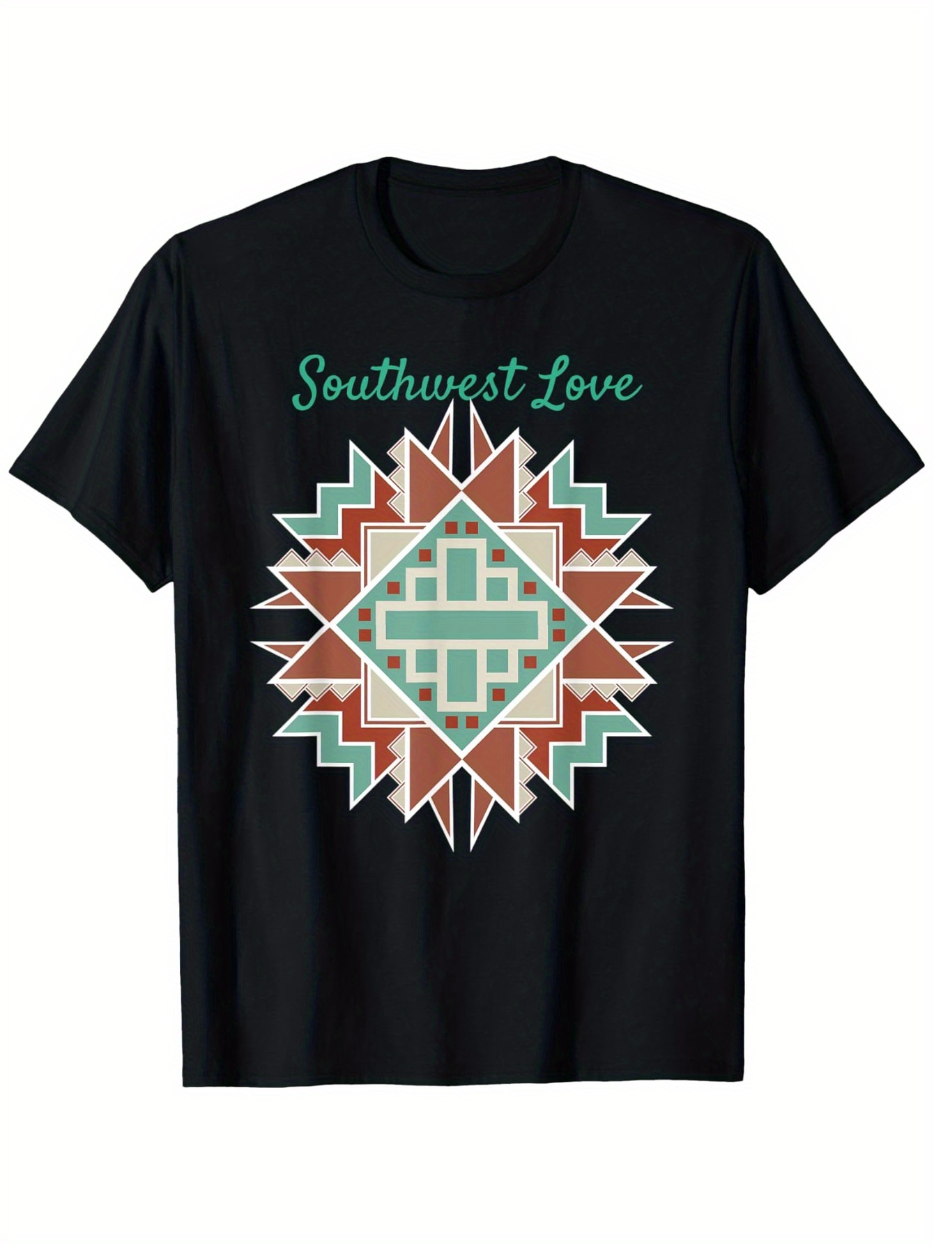 Men's Graphic T-Shirt Southwest Love Geometric Pattern With Tribal Shapes And Bold Colors Star