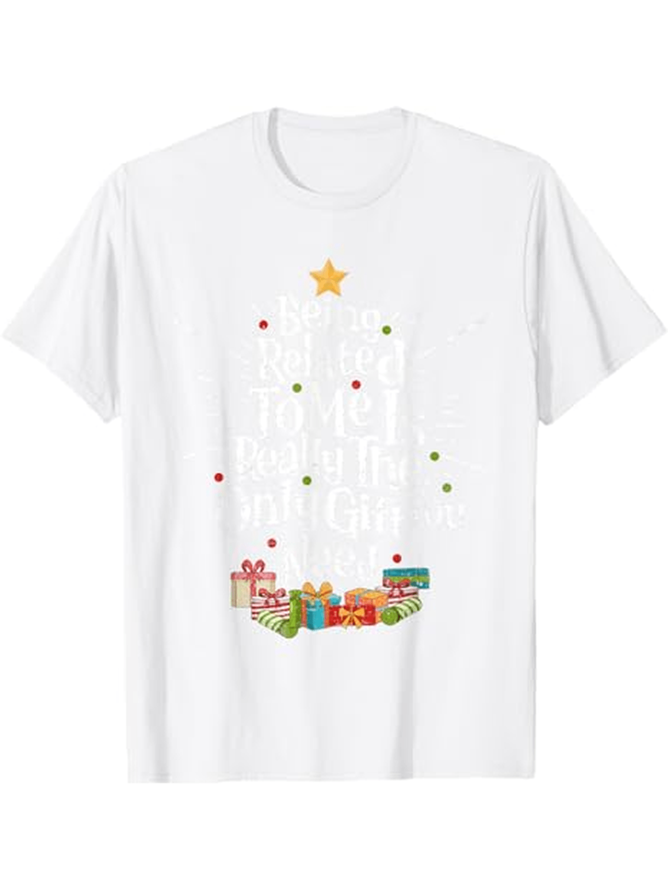 Men's Graphic T-Shirt Stacked Colorful Presents Under A Decorated Christmas Tree