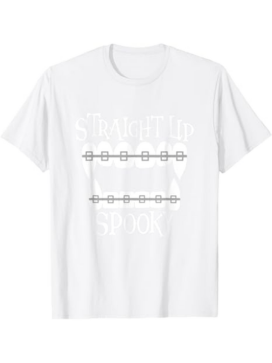 Men's Graphic T-Shirt Straight Up Spook With Chained Line Elements Halloween Theme