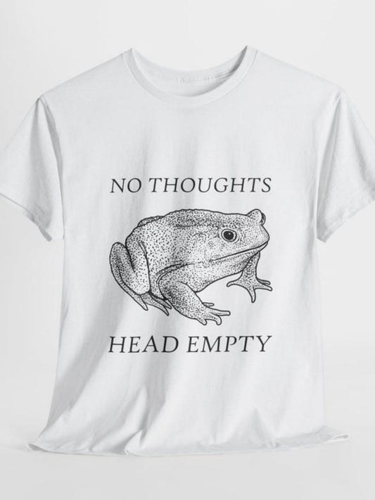 Men's Graphic T-Shirt No Thoughts Head Empty Pencil Drawn Frog With Realistic Quiet Expression