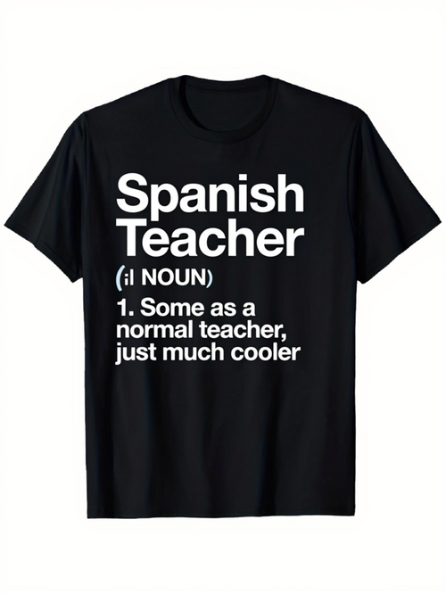 Men's Graphic T-Shirt Spanish Teacher Definition With Fun Bold Quotation White Letters