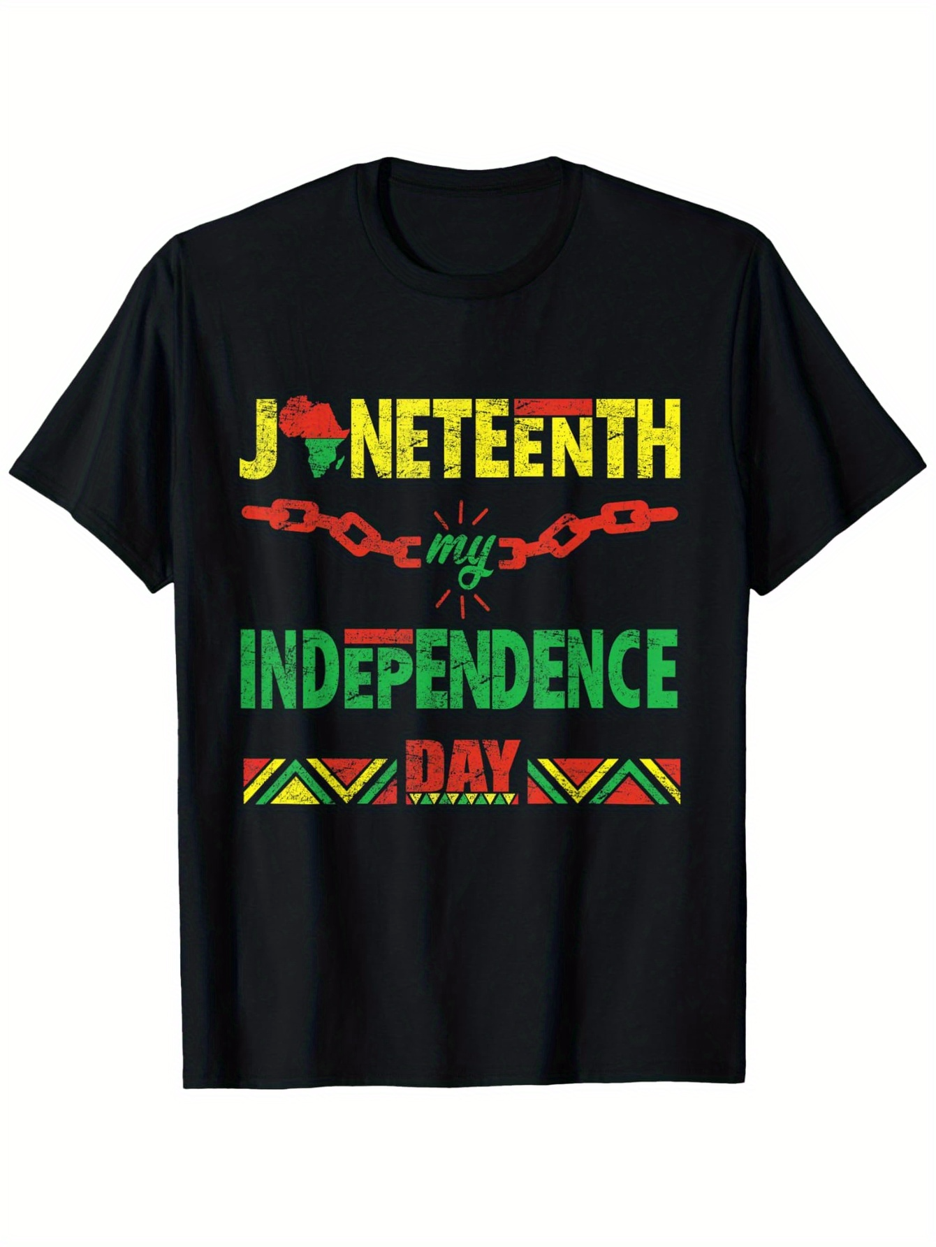 Men's Graphic T-Shirt Juneteenth My Independence Day With Bold African Pattern Letters