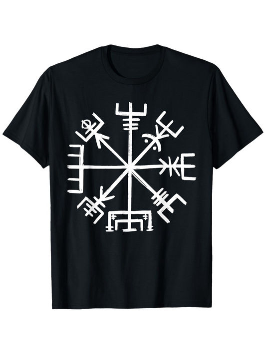 Men's Graphic T-Shirt Ancient Norse Symbols Forming Viking Protection Sigil