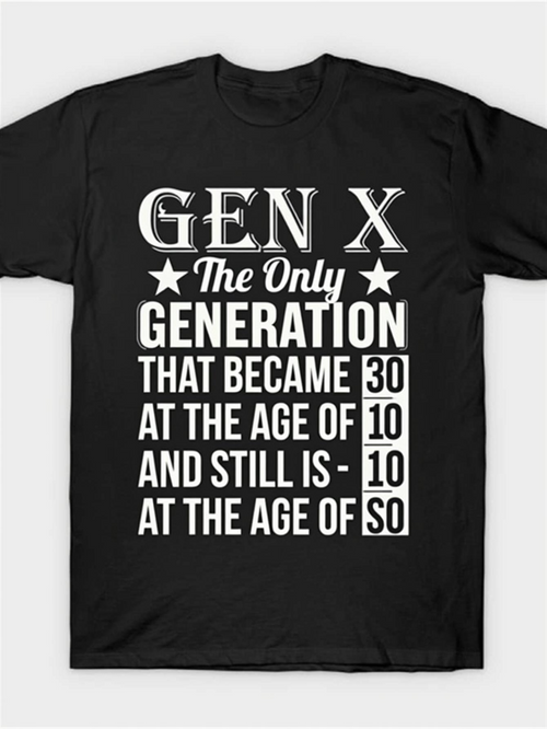 Men's Graphic T-Shirt Gen X The Only Generation With Nostalgic Numbers Bold Letters