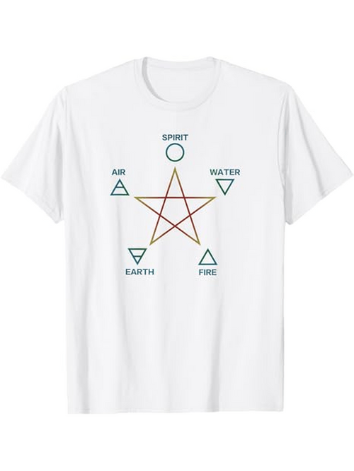 Men's Graphic T-Shirt Spirit Air Water Earth Fire Elements Geometric Star