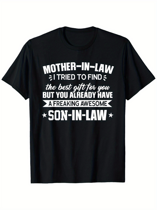 Men's Graphic T-Shirt Mother In Law Best Gift Funny Lettering Awesome Son In Law