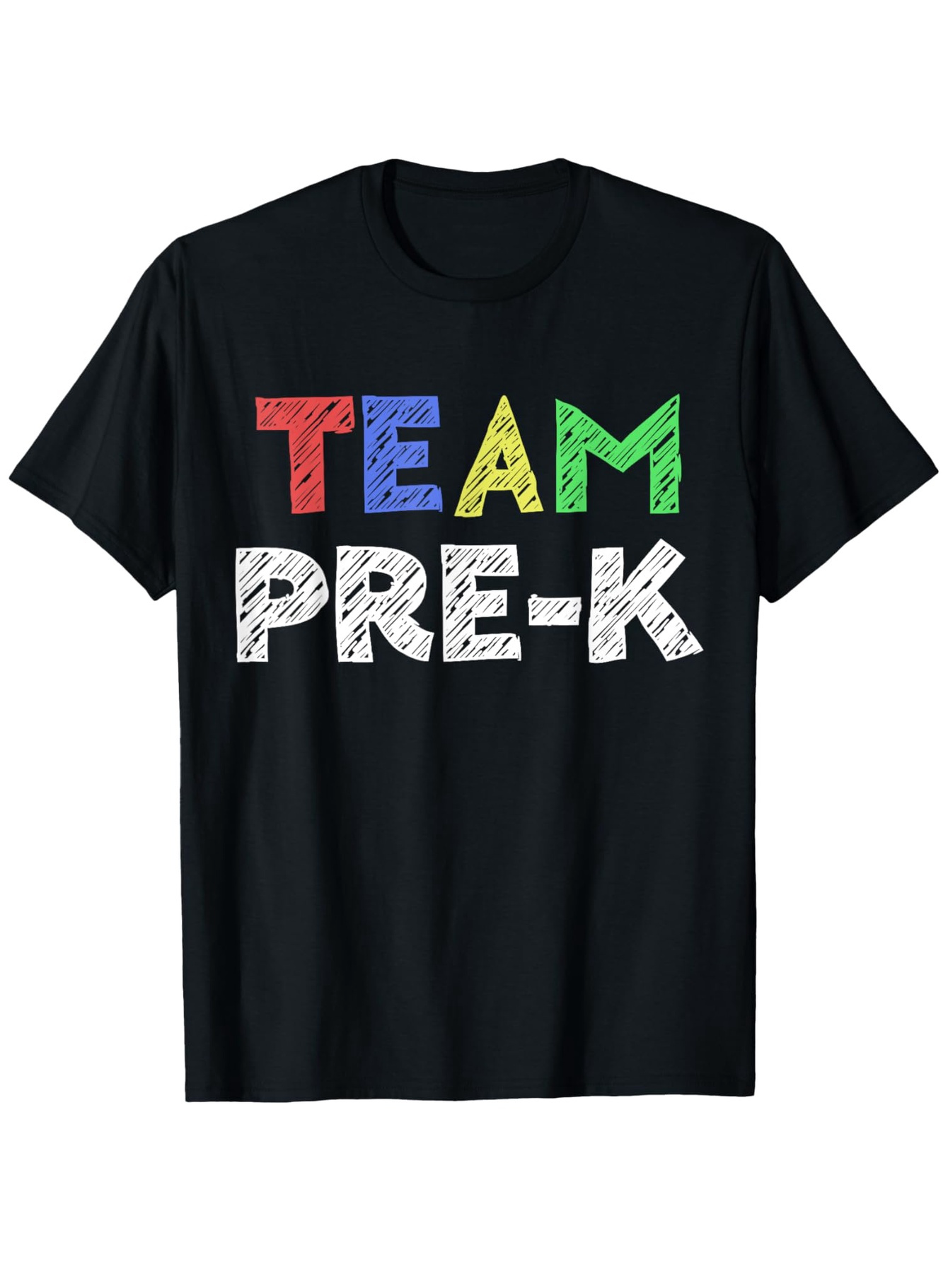 Men's Graphic T-Shirt Team Pre K Colorful Block Letters On Playful Chalkboard T Shirt