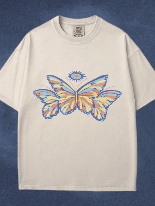 Men's Graphic T-Shirt Radiant Pastel Wings Fluttering In Sunlit Morning Butterfly