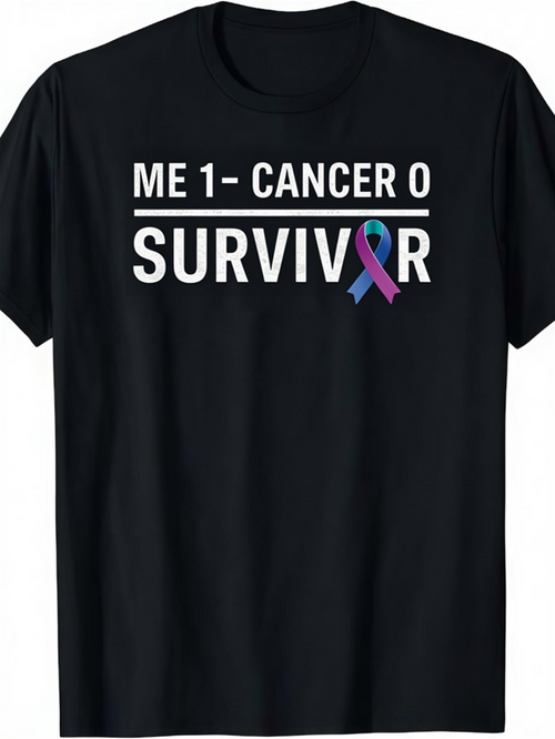 Men's Graphic T-Shirt Me One Cancer Zero Survivor Bold Ribbon Graphic T Shirt