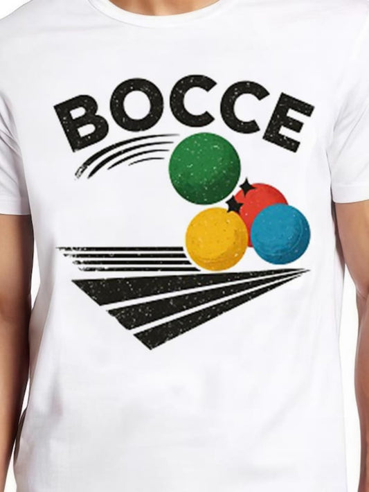 Men's Graphic T-Shirt Bocce Colorful Vintage Balls And Dynamic Path Design Bocce Ball