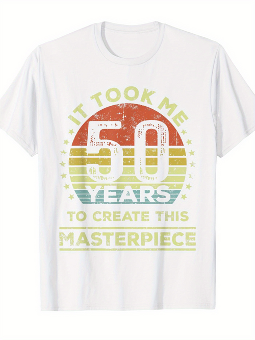Men's Graphic T-Shirt It Took Me Years With Retro Faded Sun Rainbow Graphic Masterpiece