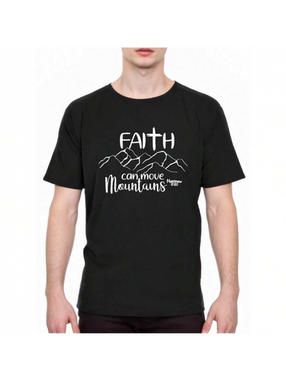 Men's Graphic T-Shirt Faith Can Move Mountains With Simple Line Art Mountain
