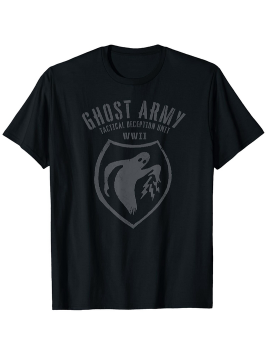 Men's Graphic T-Shirt Ghost Army Stylized Emblem With WWII Phantom Shield And Lightning Ghost