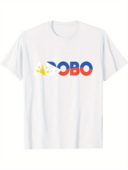 Men's Graphic T-Shirt Philippine Flag Colors Letters With Sun Illustration Adobo