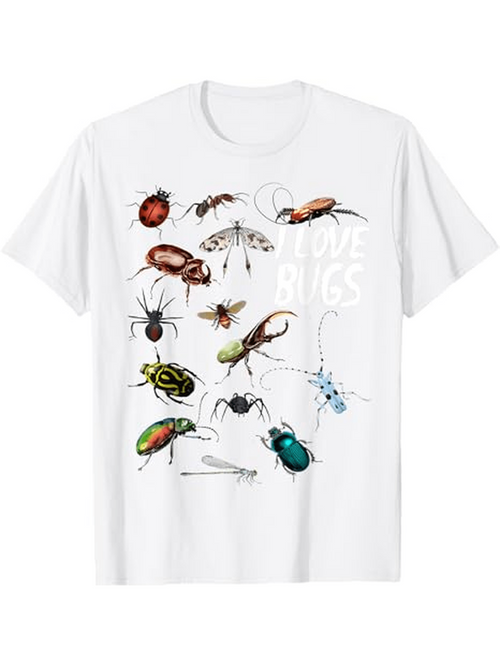 Men's Graphic T-Shirt Love Bugs Colorful Insects Among Lively Wild Nature Specimens Bugs
