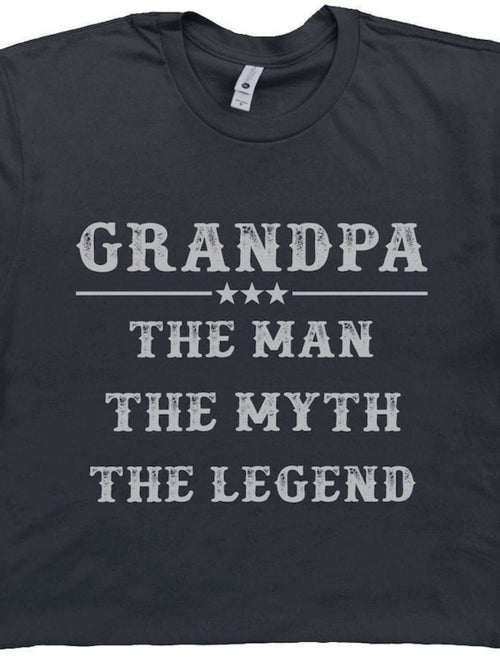 Men's Graphic T-Shirt Grandpa The Man The Myth The Legend Bold Vintage Typography Statement