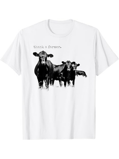 Men's Graphic T-Shirt Chaos And Disorder Standing Cows On White Pasture Field