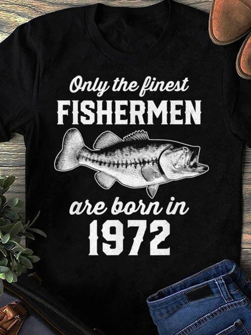 Women's Graphic T-Shirt Only The Finest Fishermen Born In 1972 With Realistic Underwater Swimming Fish