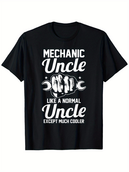 Men's Graphic T-Shirt Mechanic Uncle Like A Normal Uncle Except Much Cooler Hands And Wrenches Graphic T Shirt