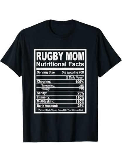 Men's Graphic T-Shirt Rugby Mom Nutritional Facts Funny Chart Print T Shirt