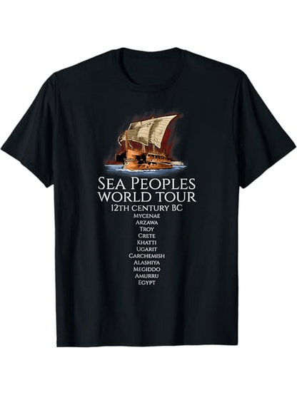 Men's Graphic T-Shirt Sea Peoples World Tour Ancient Boat Under Stormy Twilight Sky