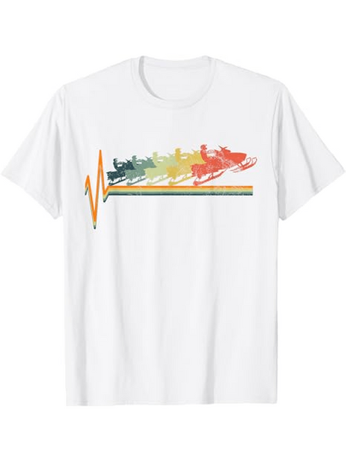 Men's Graphic T-Shirt Rainbow Gradient Line With Colorful Running Sneakers